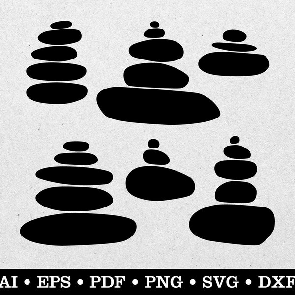 Balancing Stones, Stacking Stones, Zen Stones, Stacking Rocks, ai eps pdf svg png dxf