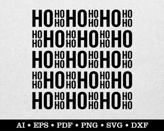 ho ho ho clipart, Christmas pattern svg, holiday pattern, Christmas wrapping paper, modern Christmas, ai eps pdf svg png dxf