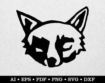 Fox svg, Fox Clipart, Fox Silhouette, Hand-drawn fox, ai eps pdf svg png dxf