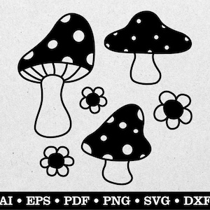 Mushrooms clipart, Mushrooms svg, Mushroom drawing, Mushroom art, ai eps pdf svg png dxf