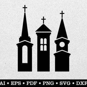 Church Steeples svg, Church svg, Cross svg, ai eps pdf svg png dxf