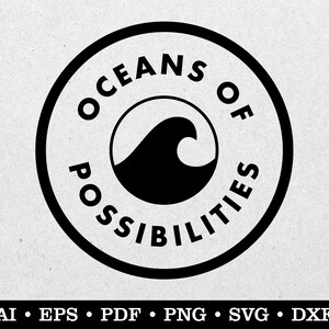 Ozeane der Möglichkeiten - Sofortiger digitaler Download, ai, eps, pdf, svg, Strand, Ozean, Sommer, Surf, Urlaub, Wellen