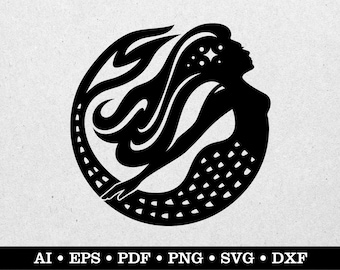 Mermaid svg, Mermaid Tail svg, Mermaid Clipart, ai eps pdf svg png dxf