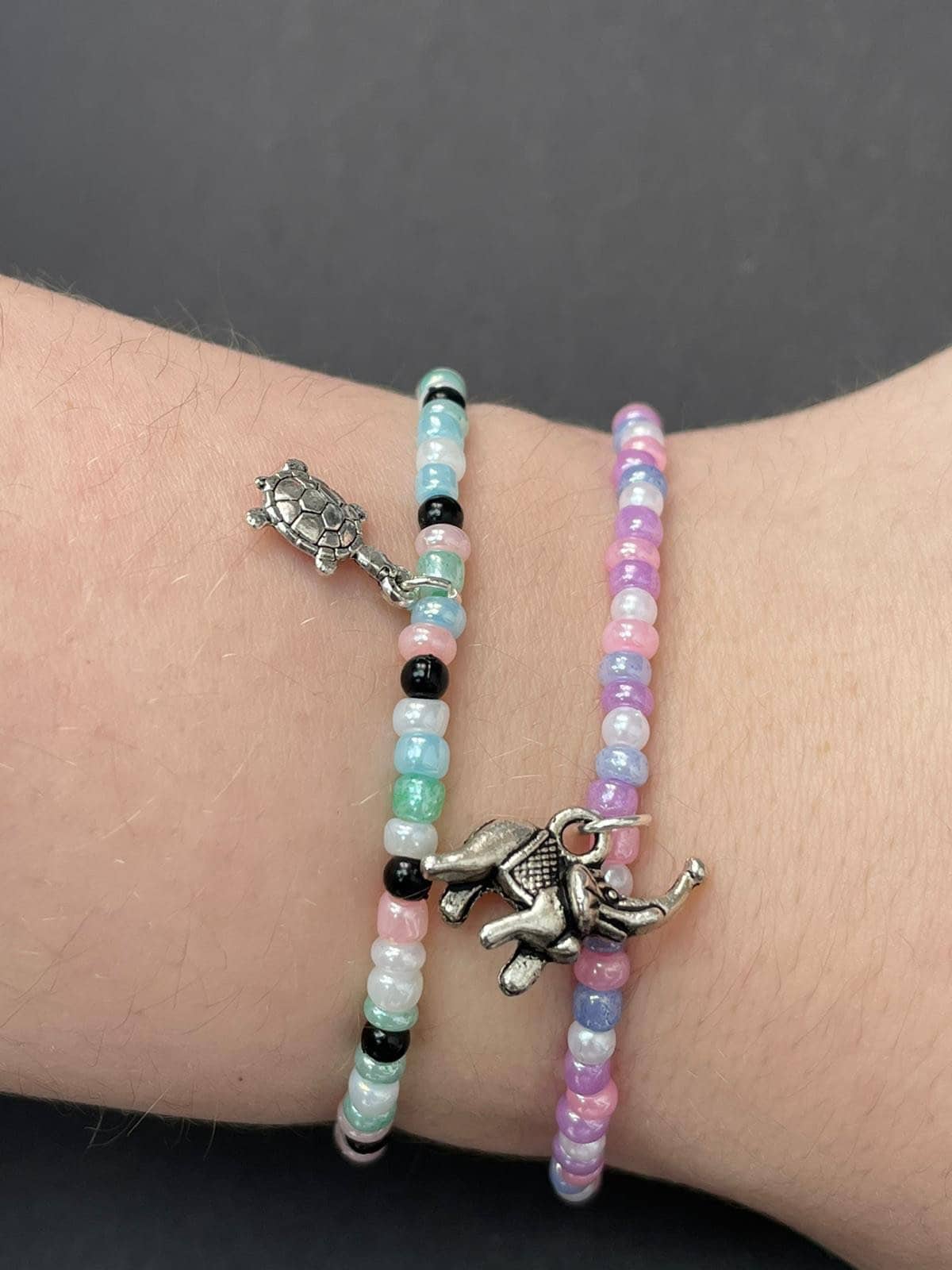 Elastic beaded Charm bracelet gift Etsy