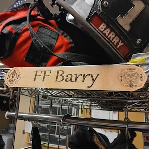 Custom Firefighter Locker Tag, Fireman gear locker name tag, Lieutenant name tag, Promotion gift firefighter, Fire department tag for locker
