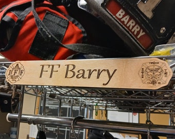 Custom Firefighter Locker Tag, Fireman gear locker name tag, Lieutenant name tag, Promotion gift firefighter, Fire department tag for locker