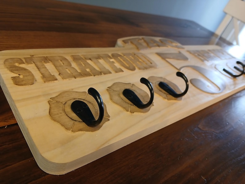 Custom Fire Department Coat Rack, Key Rack, Radio Strap Rack, Bell Cap ...