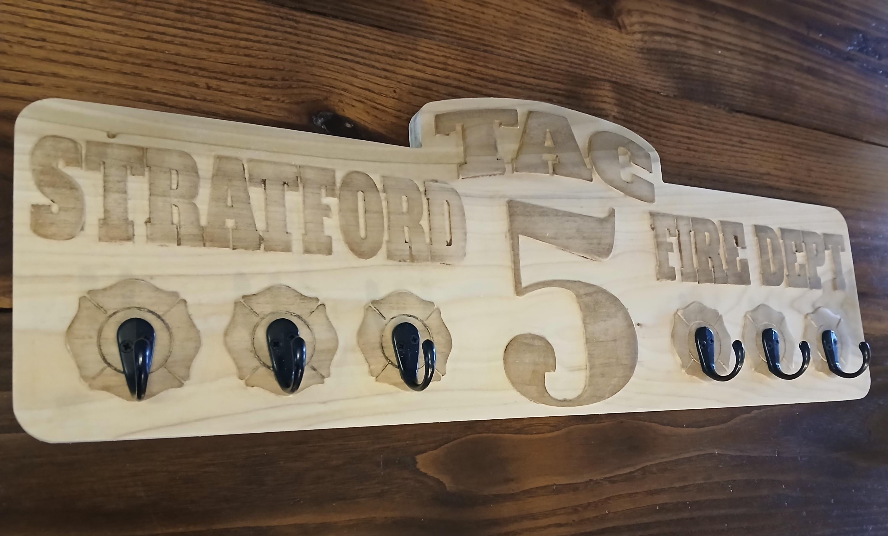 Custom Fire Department Coat Rack, Key Rack, Radio Strap Rack, Bell Cap ...