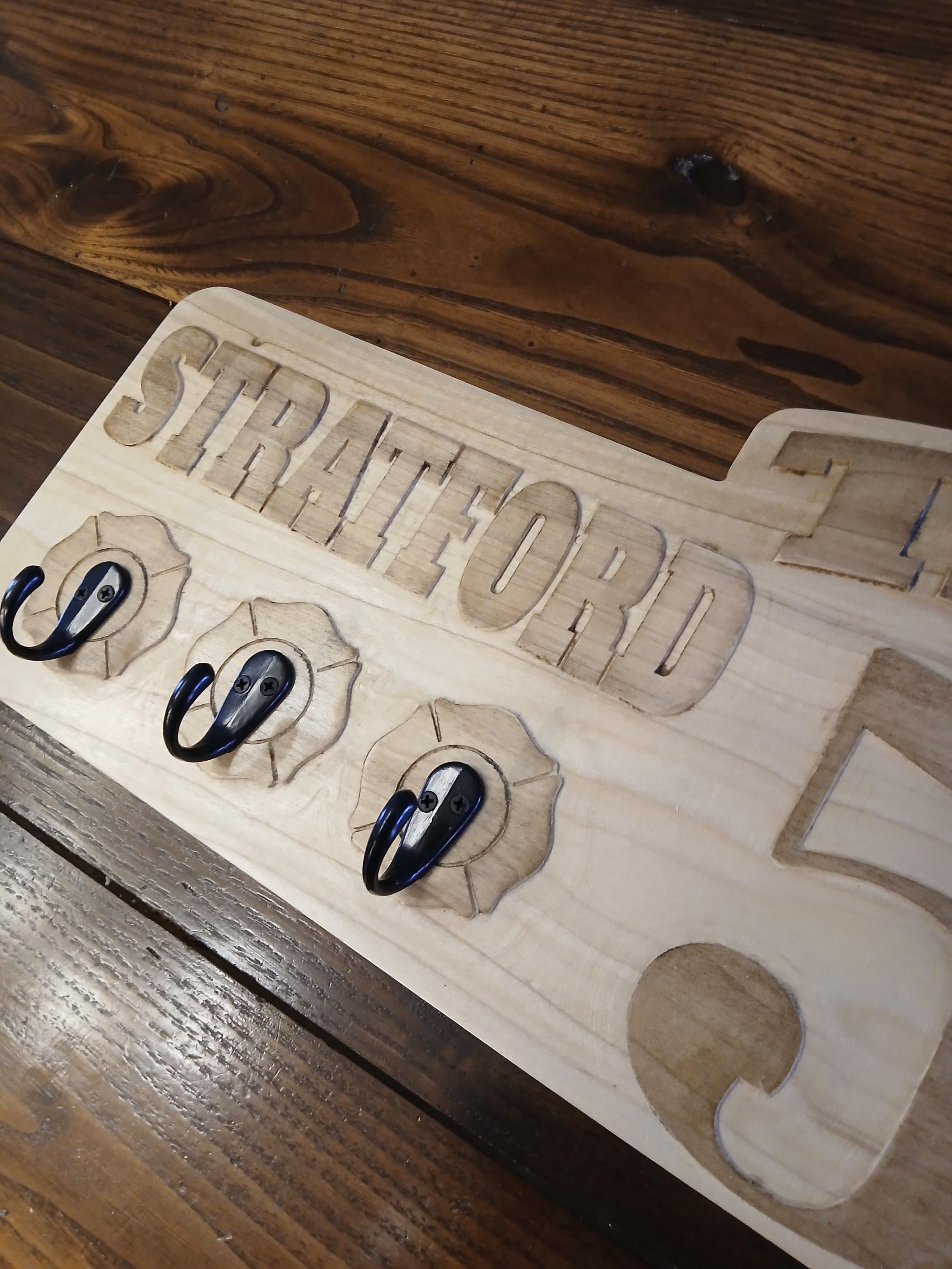 Custom Fire Department Coat Rack, Key Rack, Radio Strap Rack, Bell Cap ...