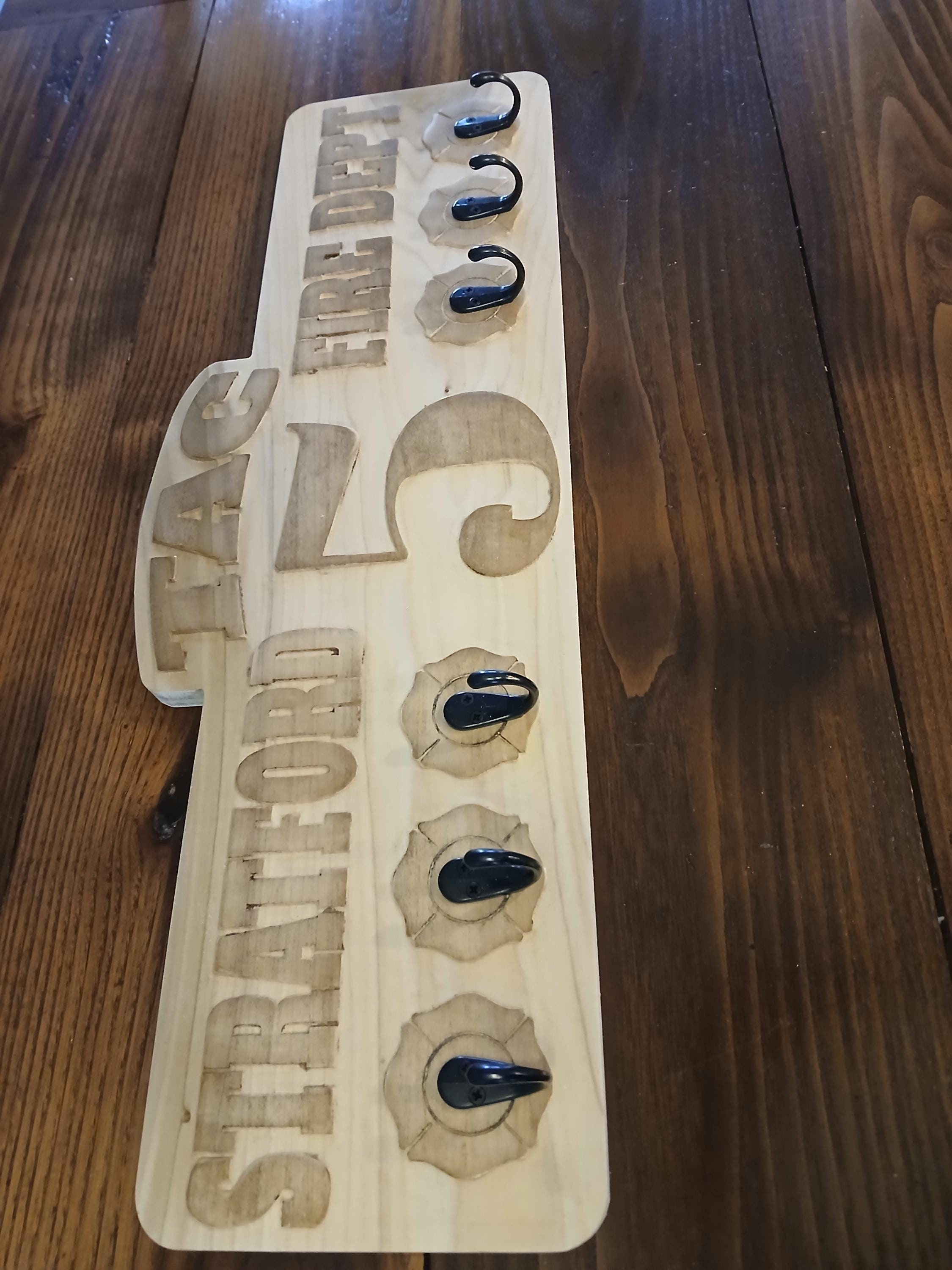 Custom Fire Department Coat Rack, Key Rack, Radio Strap Rack, Bell Cap ...