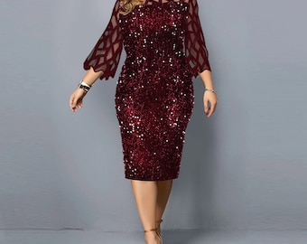 plus size sequins dress