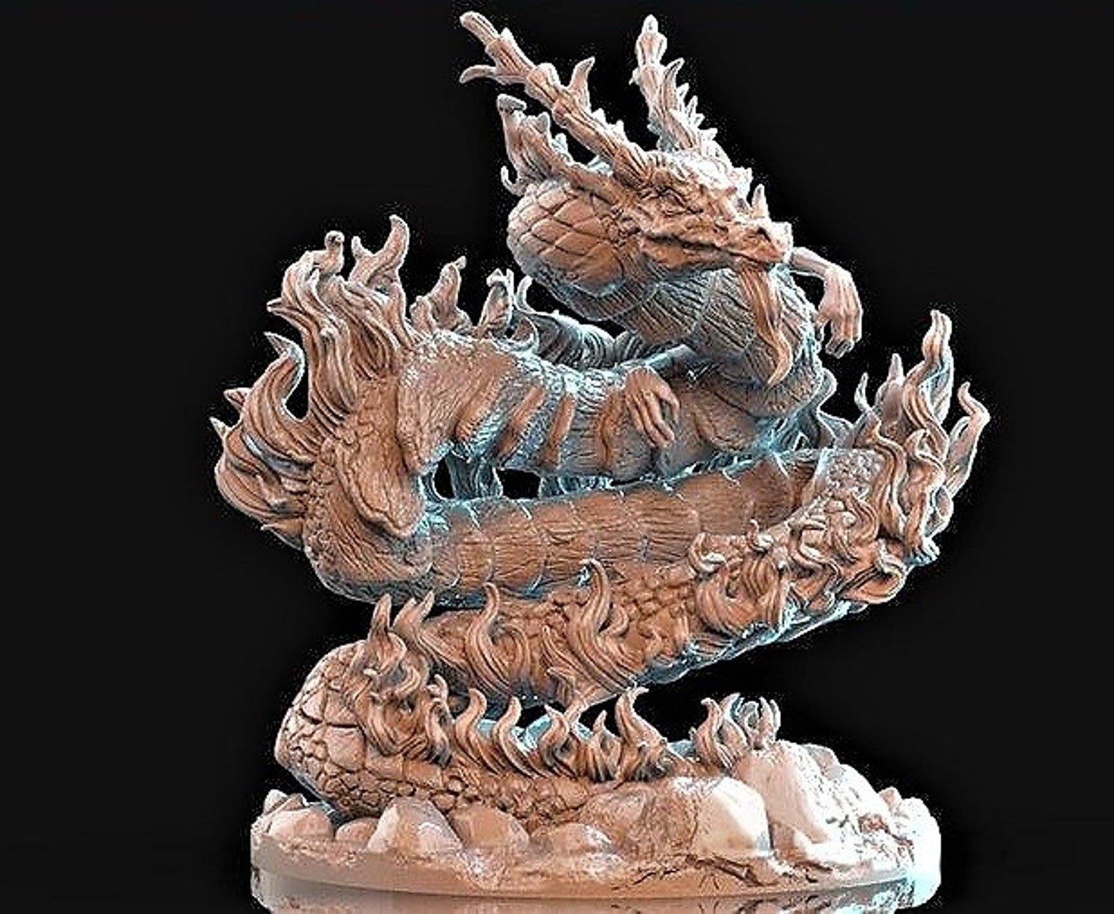 Asian Dragon 3D Model STL Etsy