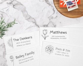 Floral Return Address Labels: Custom Mailing Label Roll