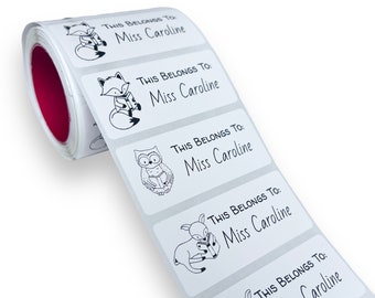 Personalized Teacher Labels: Reading Woodland Animals, Name Stickers Roll