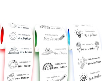 Personalized Teacher Name Labels: Book Stickers, Classroom Decor