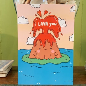 I Lava You Art Print-Cute Volcano Art Print-Punny Art Print