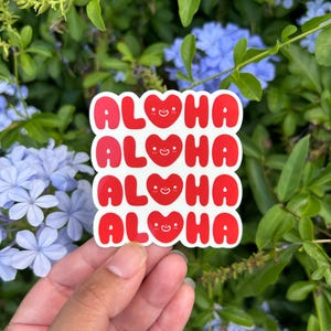 Aloha Cute Hawaii Waterproof Glossy Vinyl Sticker-Hawaii Vinyl Stickers
