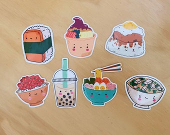 Ono Food Waterproof Glossy Vinyl Stickers-Ono Foods Sticker Pack-Cute Food Stickers-Hawaii Sticker