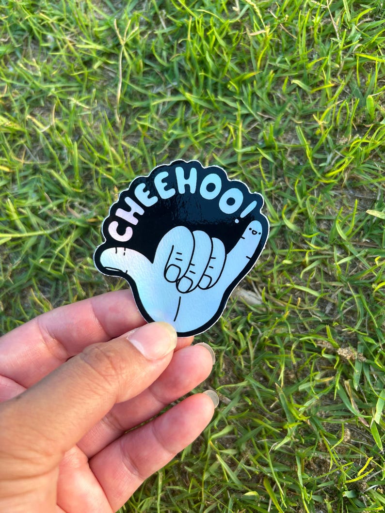 Cheehoo Shaka Cute Hawaii Waterproof Holographic Vinyl Sticker-hawaii ...