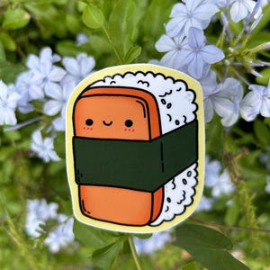 Cute Hawaii Spam Musubi Waterproof Glossy Vinyl Sticker