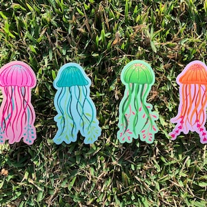 Colorful Jellyfish Waterproof Glossy Vinyl Stickers-Jellyfish Sticker Pack