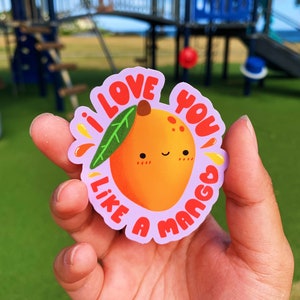 I Love You Like A Mango Cute Hawaii Glossy Waterproof Vinyl Sticker-Hawaii Vinyl Stickers