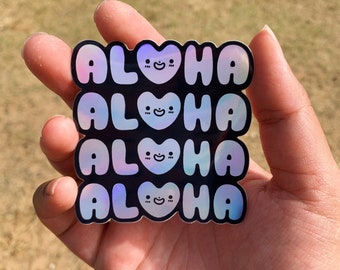 Aloha Hawaii holografische waterdichte glanzende vinylsticker-Hawaii vinylstickers