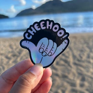 Cheehoo Shaka Cute Hawaii Waterproof Holographic Vinyl Sticker-Hawaii Vinyl Stickers