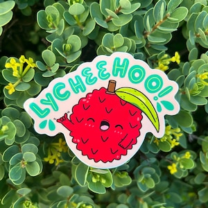 Lycheehoo! Cute Hawaii Lychee Food Waterproof Glossy Vinyl Sticker-Hawaii Vinyl Stickers-Pun Stickers