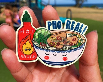 Pho Real! Waterproof Glossy Sticker-Cute Food Sticker-Pun Sticker