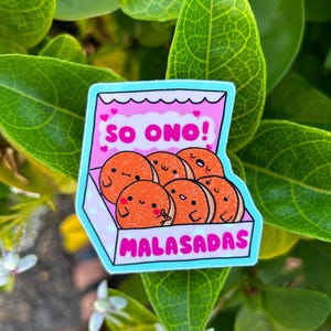 Malasadas Box Cute Hawaii Food Waterproof Glossy Vinyl Sticker-Hawaii Vinyl Sticker