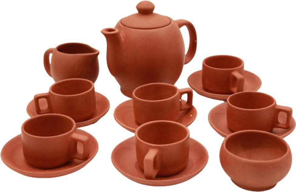 Clay tea set Earthenware jug and cup tea set Indian clay Etsy
