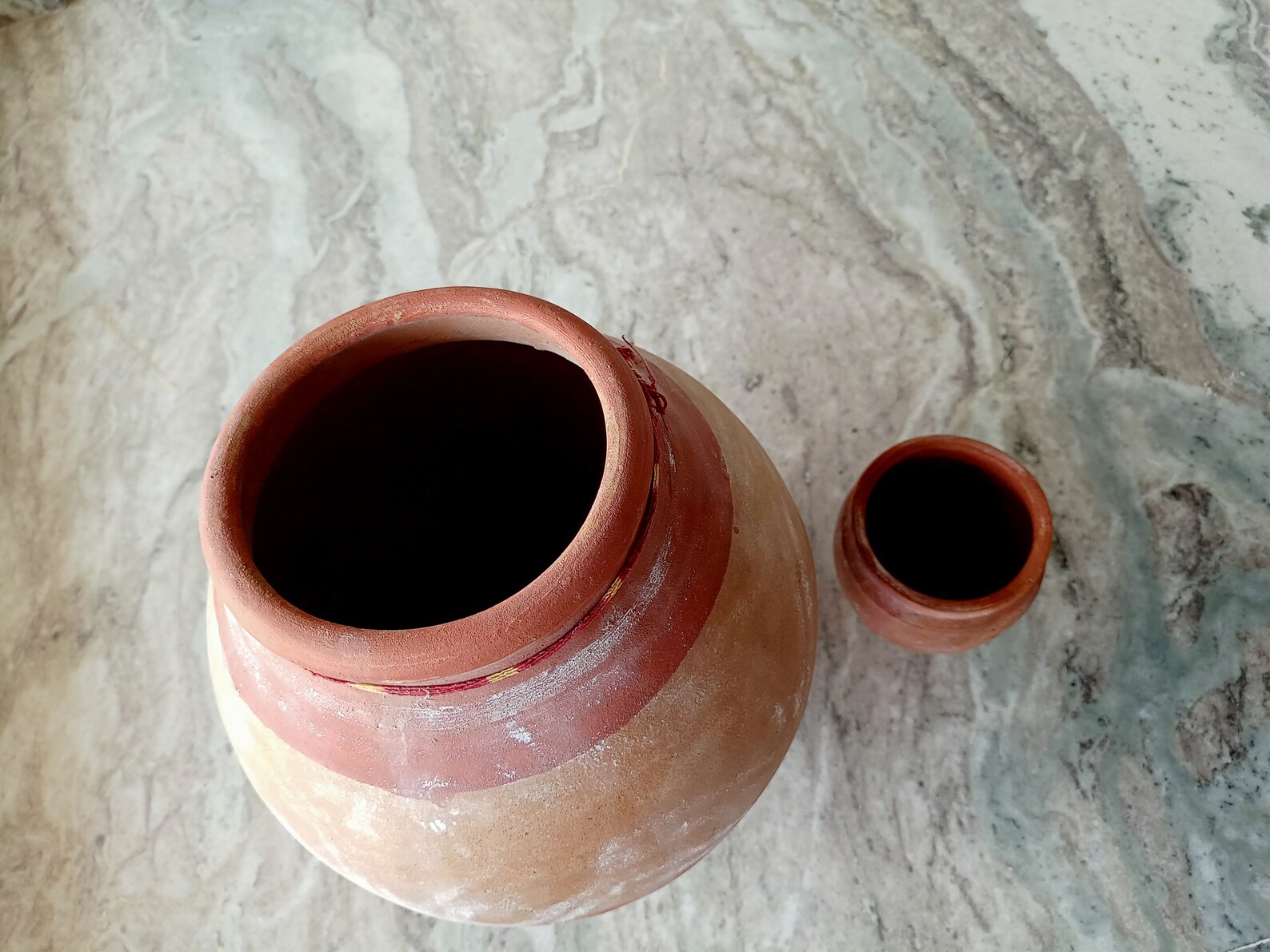 Earthenware pitcher INDIAN clay water pot with 2 clay lid and Etsy