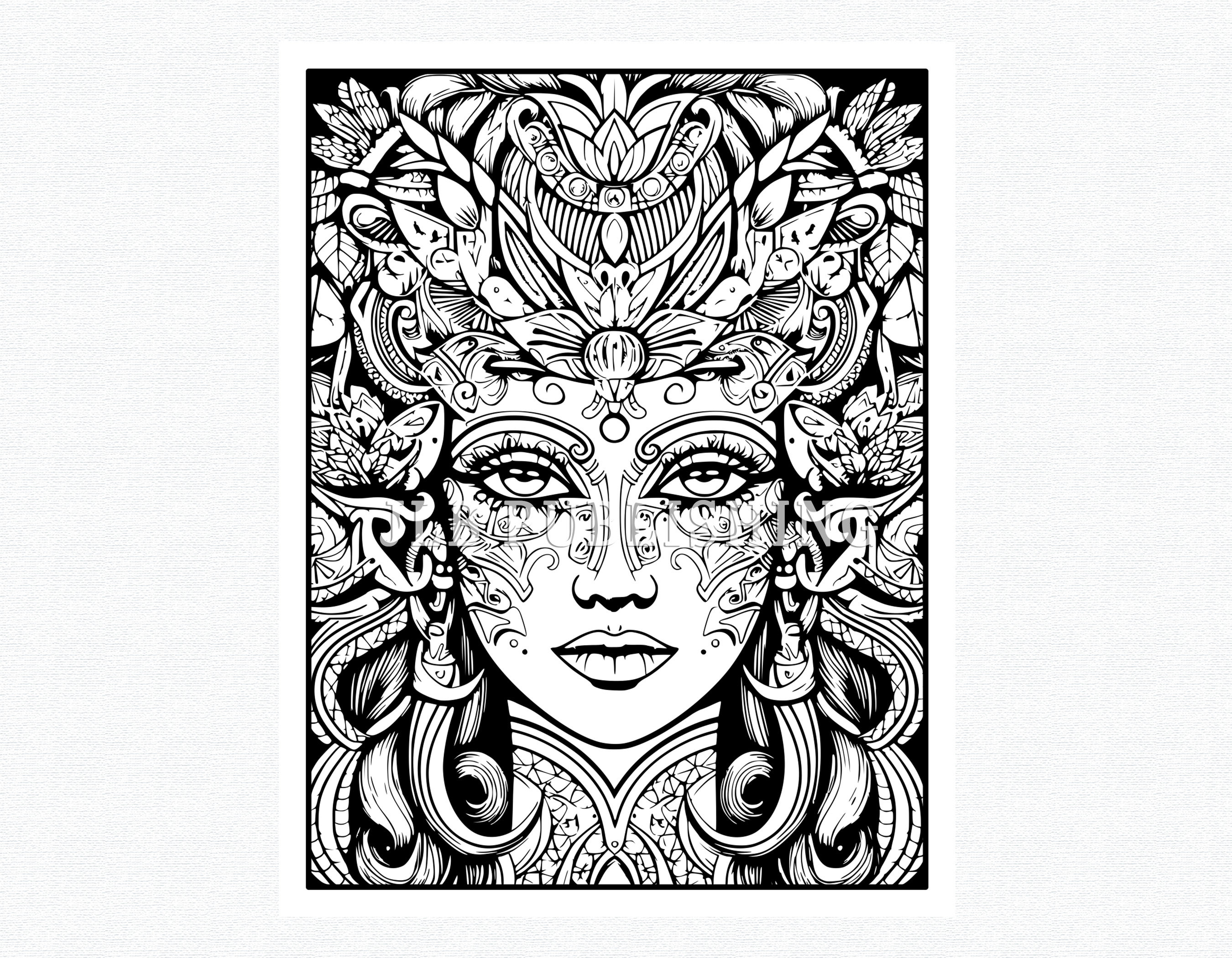 45 Madhubani Inspired Coloring Pages Adult Coloring Book - Etsy