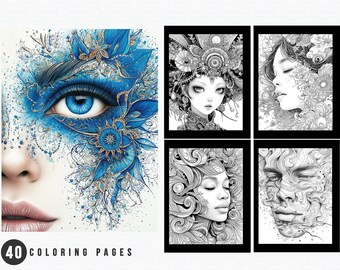 Dibujos para colorear de la naturaleza / 40 diseños de arteterapia (PDF imprimible)