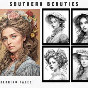 40 Southern Belle Coloring Pages Adult Coloring Book Download Printable ...