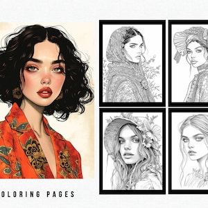40 Fashion Flashback 2010s Grayscale Coloring Pages | Adult Coloring Book Download| Printable Page |Printable PDF file| Grayscale Coloring