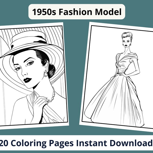 1950s Coloring Book - Etsy