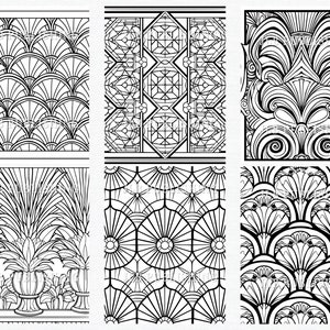 40 Art Deco Patterns Set 1 Coloring Pages | Adult Coloring Book ...