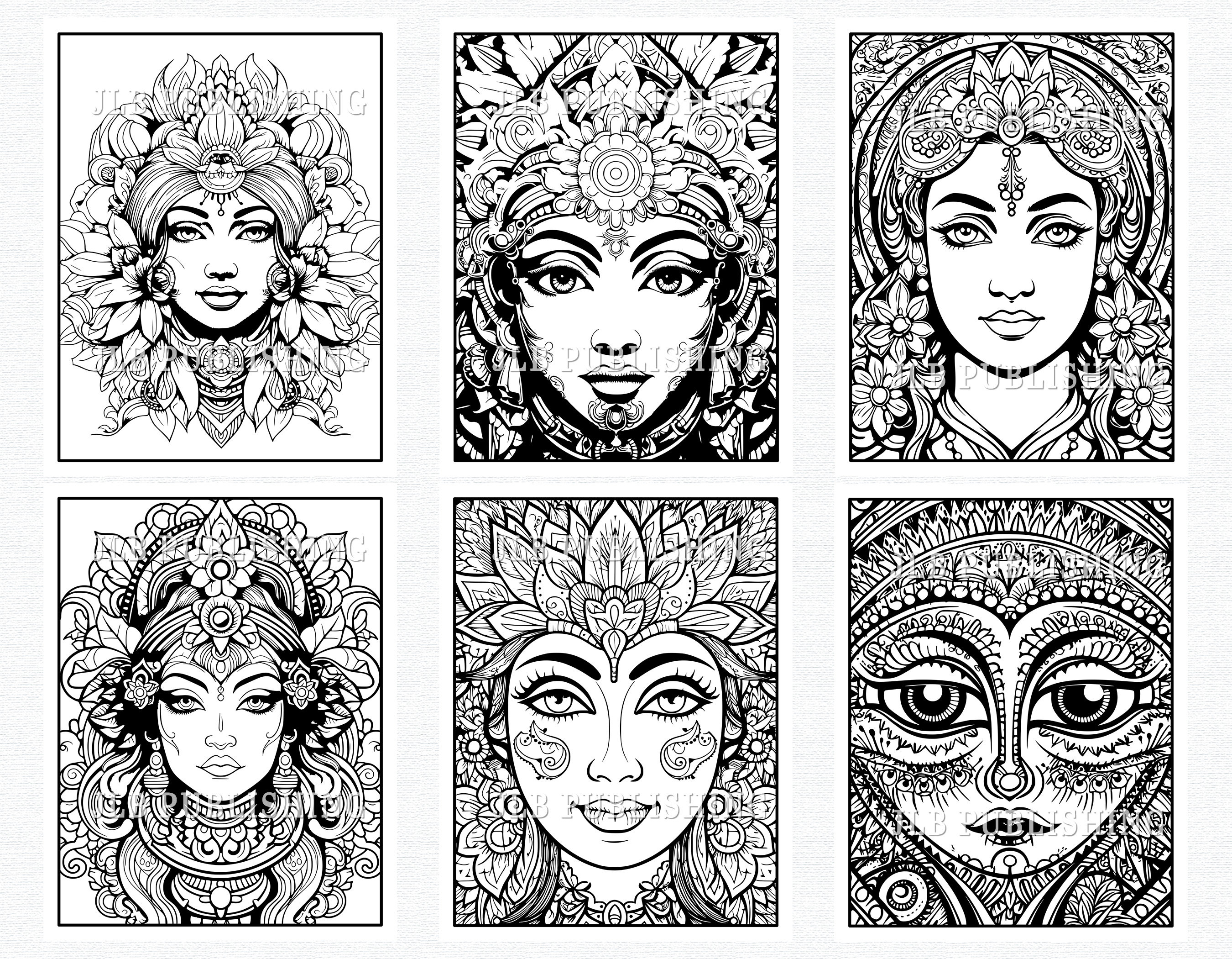 45 Madhubani Inspired Coloring Pages Adult Coloring Book - Etsy