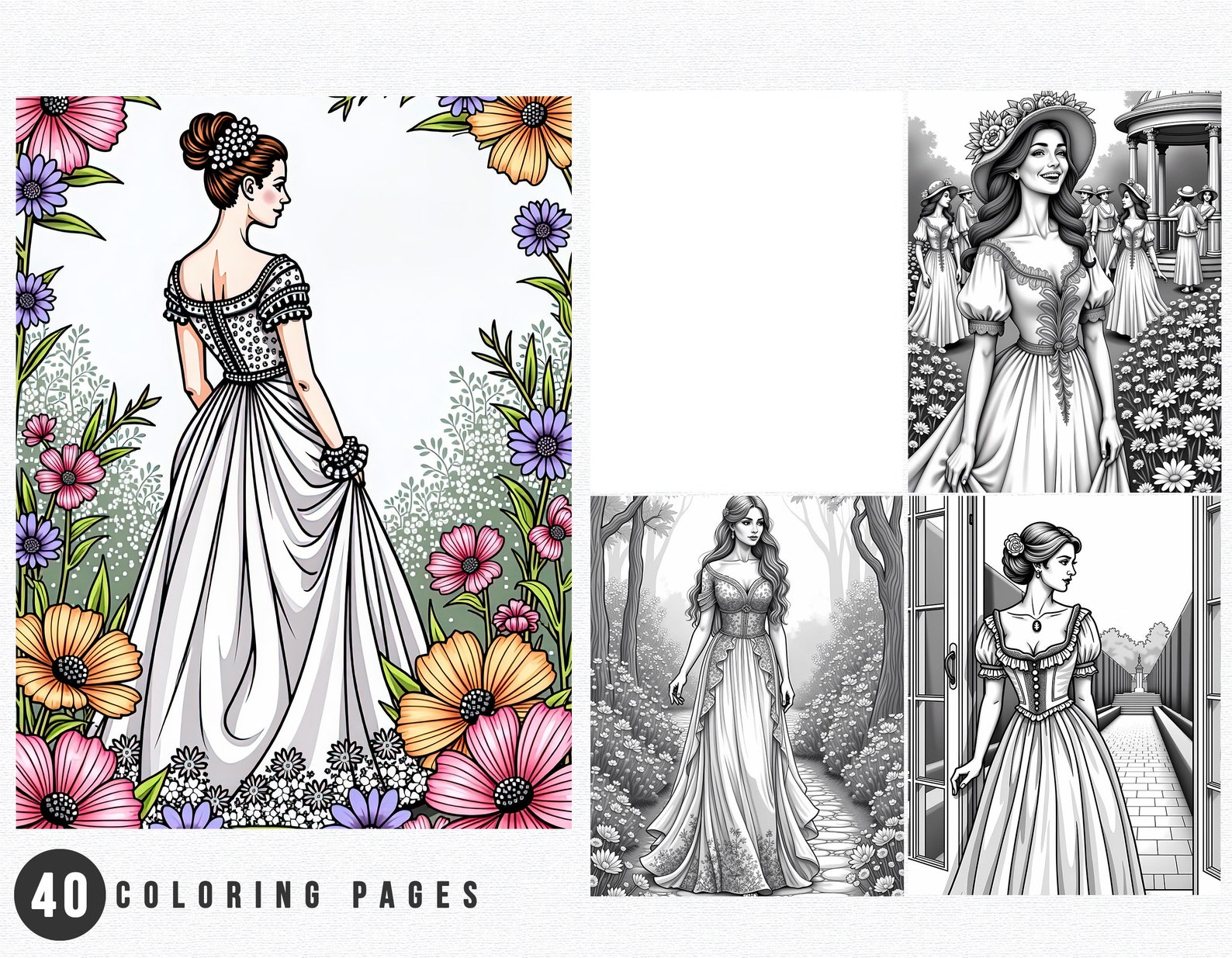 Regency Coloring Patterns 40 Grayscale Regency Coloring Pages | Elegant Adult Designs (printable ...
