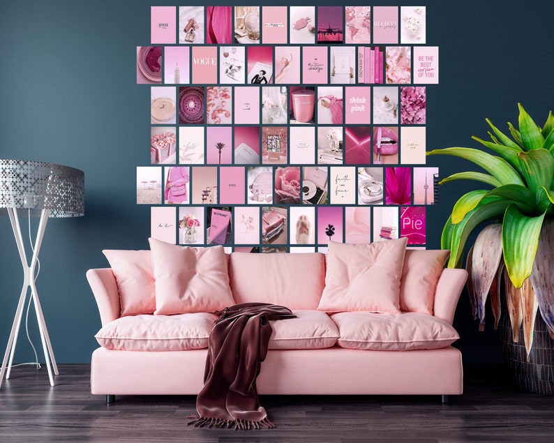 Pink Wall Collage Kit Aesthetic Wall Art 100PCS Photo Etsy