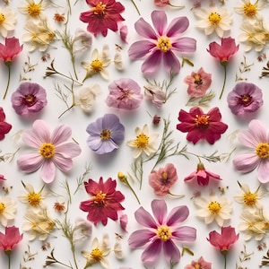 Real Pressed Flower Clay Transfer Paper #PF2, Floral Pattern for Summer Earrings, Water Soluble Transfer Paper for Polymer Clay Earrings