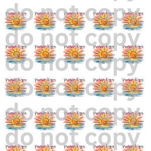 K&ouml;nnte beinhalten: Ein digitales Blatt mit 25 Aquarell-Sonnenuntergangs-Illustrationen mit dem Text "Promise Keeper" in einer handschriftlichen Schriftart. Die Sonnenunterg&auml;nge sind in Orange-, Gelb-, Rosa- und Blaut&ouml;nen gemalt.