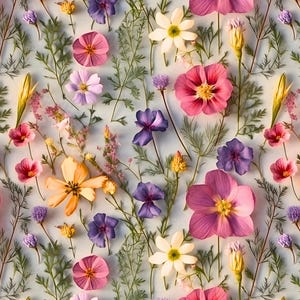 Real Pressed Flower Clay Transfer Paper #PF1, Floral Pattern for Summer Earrings, Water Soluble Transfer Paper for Polymer Clay Earrings