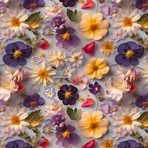 Real Pressed Flower Clay Transfer Paper #PF4, Floral Pattern for Summer Earrings, Water Soluble Transfer Paper for Polymer Clay Earrings