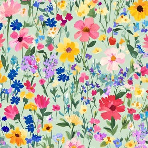 Wildflower Clay Transfer Paper #F92, Colorful Flower Pattern for Summer Earrings, Water Soluble Transfer Paper for Polymer Clay Earrings
