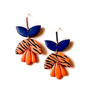 Auburn Football Clay Earrings, Orange Clay Earrings, Navy Clay Earrings, Football Clay Earrings, War Eagle Clay Earrings, Gameday Earrings