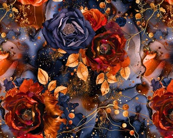 Autumn Florals Clay Transfer Paper #Fall37, Transfer Paper with Dark Fall Flowers, Water Soluble Transfer Paper for Polymer Clay Earrings