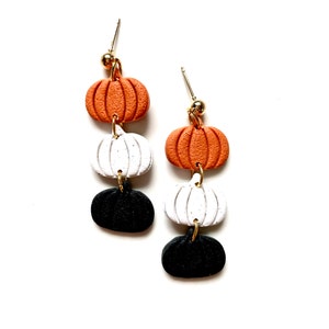 Fall Clay Earrings, Pumpkin Clay Earrings, Autumn Clay Earrings, Gift for Her, Earrings for Fall, Pumpkin Earrings, Clay Dangles